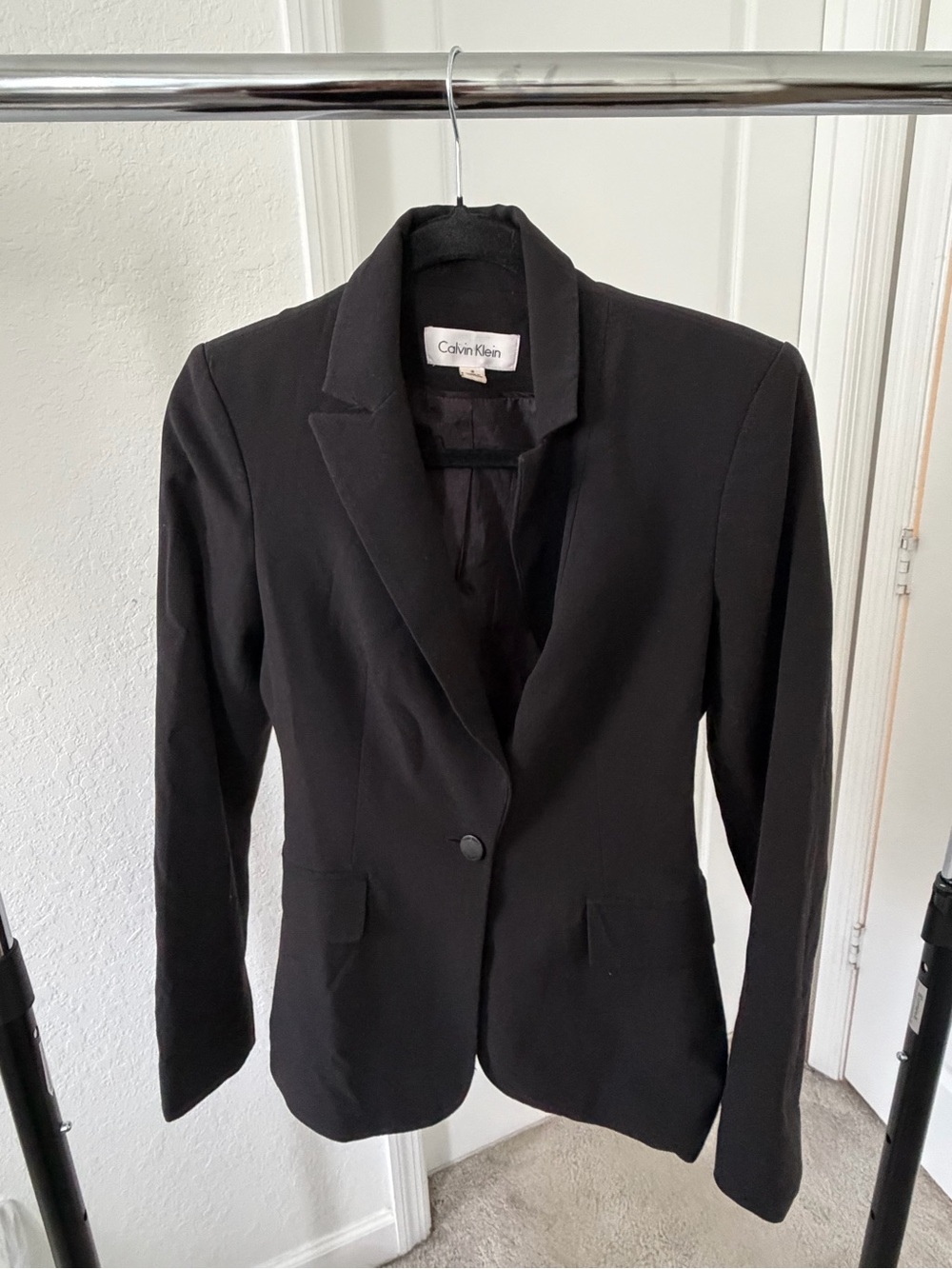 Calvin Klein Black Women's Single-Button Tailored Blazer